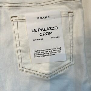 Frame Le Palazzo Crop Women's Wide Leg Jeans in White